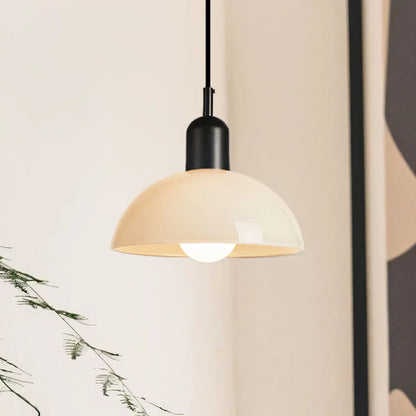Suspension Lumineuse Moderne en Bol Multicolore – Éclairage Plafonnier Artistique Intérieur Pendants Electro Paris Blanc Noir Dia 25 cm x H 22 cm