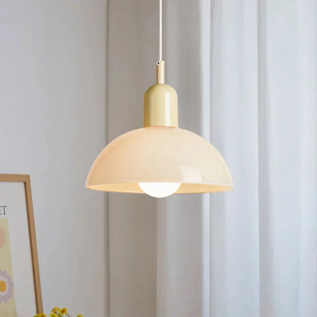 Suspension Lumineuse Moderne en Bol Multicolore – Éclairage Plafonnier Artistique Intérieur Pendants Electro Paris Blanc Beige Dia 25 cm x H 22 cm