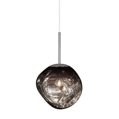 Suspension Lumineuse Sculpturale à Effet Métal Fondu Ceiling Lamp Electro Paris Dia 18 cm Fumée