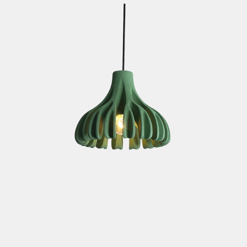 Suspension Lumineuse en Résine Épurée – Éclairage Doux et Élégant pour Intérieur Moderne Luminaires Electro Paris Vert Blanc Chaud