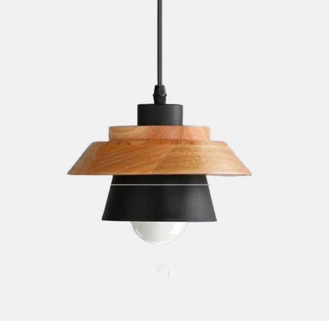 Suspension Métal et Bois Scandinave – Éclairage Moderne pour Cuisine Éclairage Electro Paris A - Noir