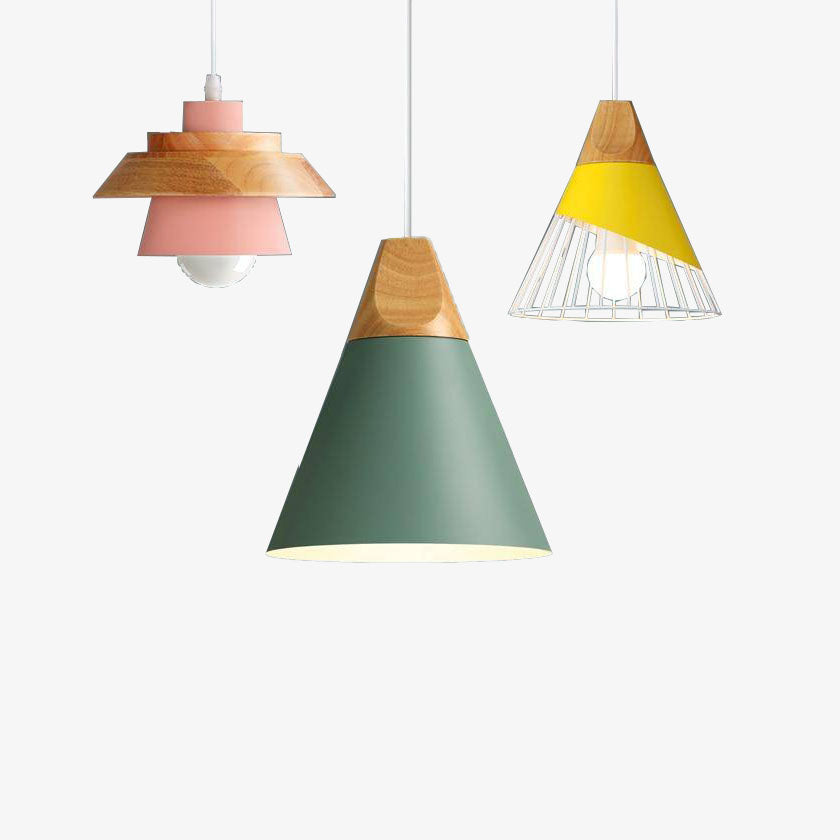 Suspension Métal et Bois Scandinave – Éclairage Moderne pour Cuisine Éclairage Electro Paris