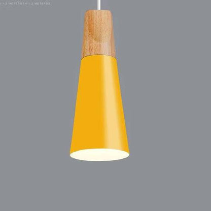 Suspension Métal et Bois Scandinave – Éclairage Moderne pour Cuisine Éclairage Electro Paris B - Jaune