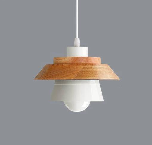 Suspension Métal et Bois Scandinave – Éclairage Moderne pour Cuisine Éclairage Electro Paris A - Blanc