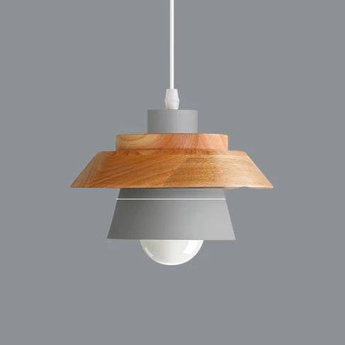 Suspension Métal et Bois Scandinave – Éclairage Moderne pour Cuisine Éclairage Electro Paris A - Gris