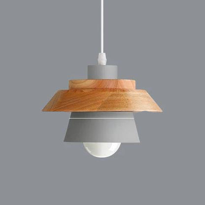 Suspension Métal et Bois Scandinave – Éclairage Moderne pour Cuisine Éclairage Electro Paris A - Gris