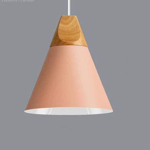 Suspension Métal et Bois Scandinave – Éclairage Moderne pour Cuisine Éclairage Electro Paris C - Rose