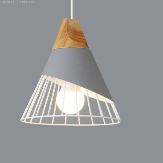 Suspension Métal et Bois Scandinave – Éclairage Moderne pour Cuisine Éclairage Electro Paris D - Gris