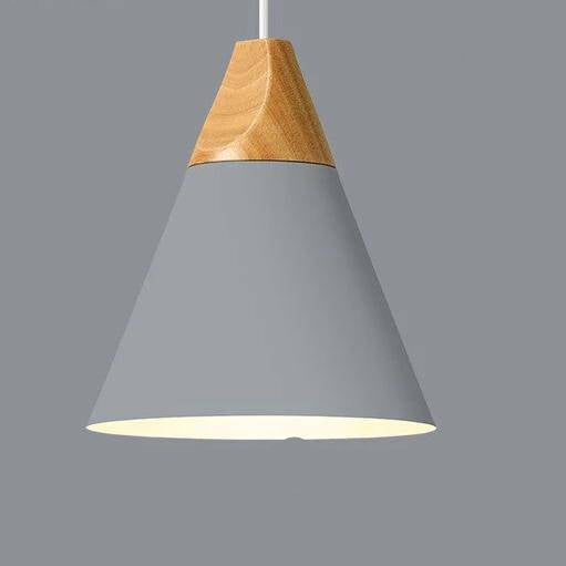 Suspension Métal et Bois Scandinave – Éclairage Moderne pour Cuisine Éclairage Electro Paris C - Gris