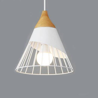 Suspension Métal et Bois Scandinave – Éclairage Moderne pour Cuisine Éclairage Electro Paris D - Blanc