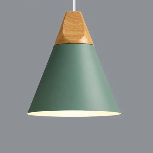 Suspension Métal et Bois Scandinave – Éclairage Moderne pour Cuisine Éclairage Electro Paris C - Vert
