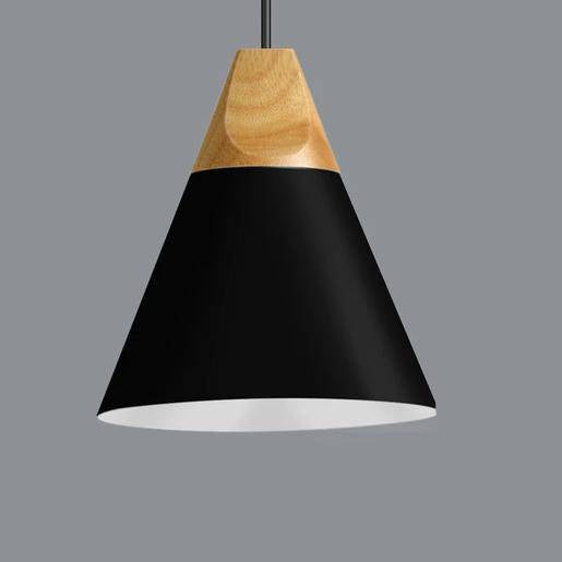 Suspension Métal et Bois Scandinave – Éclairage Moderne pour Cuisine Éclairage Electro Paris C - Noir