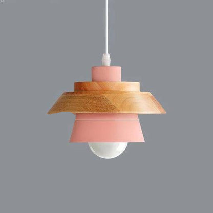Suspension Métal et Bois Scandinave – Éclairage Moderne pour Cuisine Éclairage Electro Paris A - Rose
