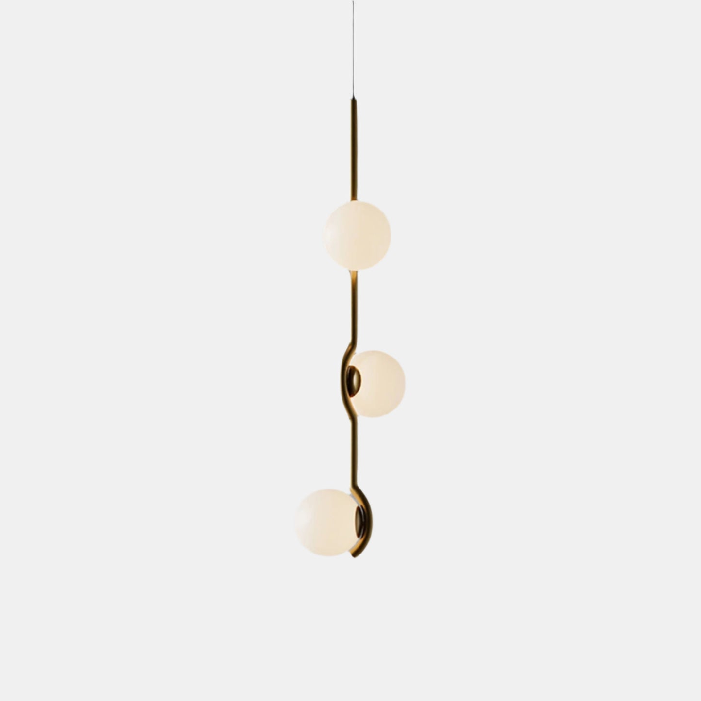 Suspension Moderne Minimaliste en Verre au Design Élégant Suspendu Ceiling Lamp Electro Paris 3 têtes Dia 10cm x H 52cm Or & Blanc