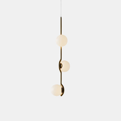 Suspension Moderne Minimaliste en Verre au Design Élégant Suspendu Ceiling Lamp Electro Paris 3 têtes Dia 10cm x H 52cm Or & Blanc