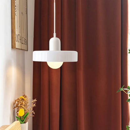 Suspension Moderne avec Diffuseur Givré et Abat-Jour Coloré Ceiling Lamp Electro Paris