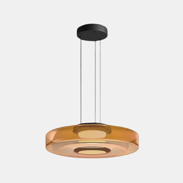 Suspension Moderne en Verre Côtelé pour un Éclairage d'Accentuation Sophistiqué Luminaires suspendus Electro Paris Ambre 1 Couche - (25 cm x 11 cm)