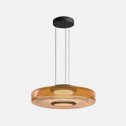 Suspension Moderne en Verre Côtelé pour un Éclairage d'Accentuation Sophistiqué Luminaires suspendus Electro Paris Ambre 1 Couche - (25 cm x 11 cm)