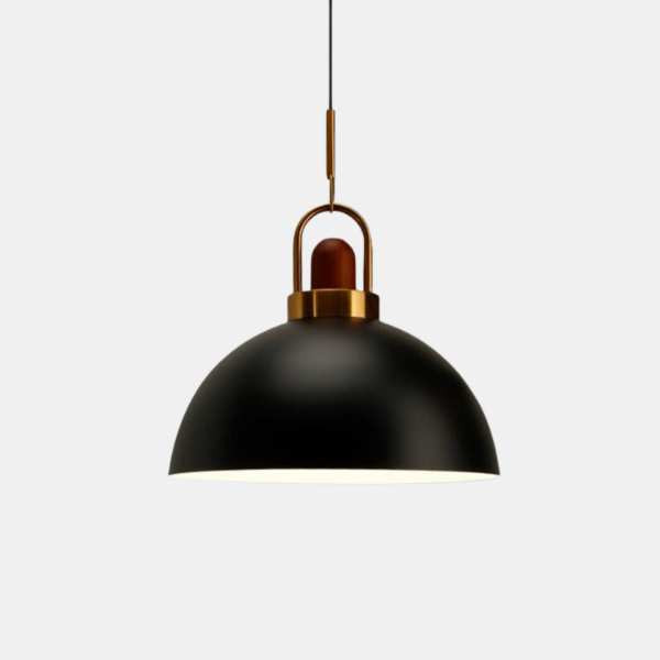 Suspension Nordique Moderne avec Accent en Bois pour Éclairage de Cuisine Élégant Éclairage Electro Paris Noir