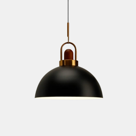 Suspension Nordique Moderne avec Accent en Bois pour Éclairage de Cuisine Élégant Éclairage Electro Paris Noir