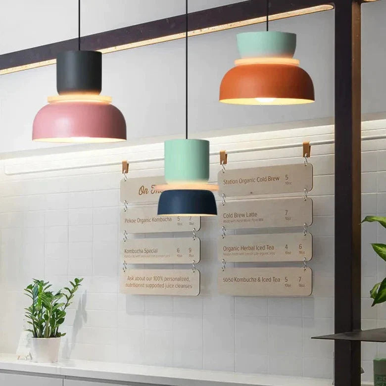 Suspension Minimaliste Moderne avec Accent en Bois pour Éclairage de Cuisine et Salle à Manger Éclairage Electro Paris