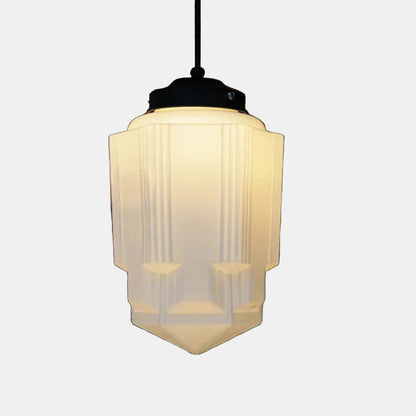 Suspension Verre Mat Géométrique Vintage Lustre Élégant Luminaire Lampe suspendue Electro Paris Modèle A