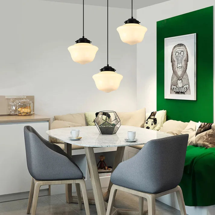 Suspension Verre Mat Géométrique Vintage Lustre Élégant Luminaire Lampe suspendue Electro Paris