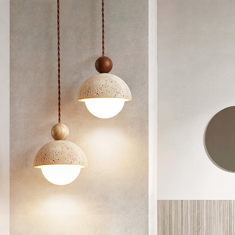 Suspension de plafond élégante avec détails en bois et en verre Ceiling Lamp Electro Paris