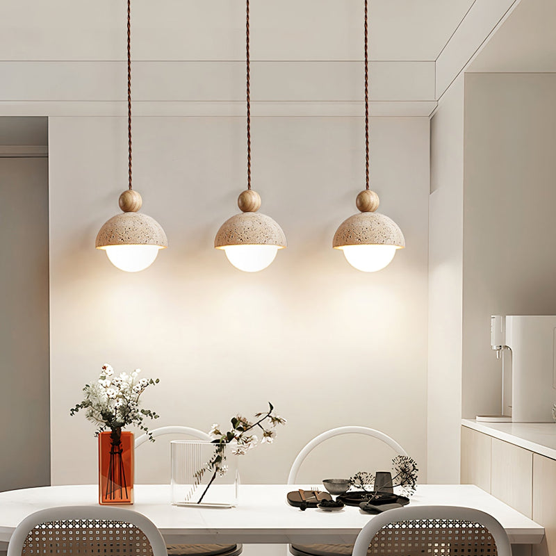 Suspension de plafond élégante avec détails en bois et en verre Ceiling Lamp Electro Paris