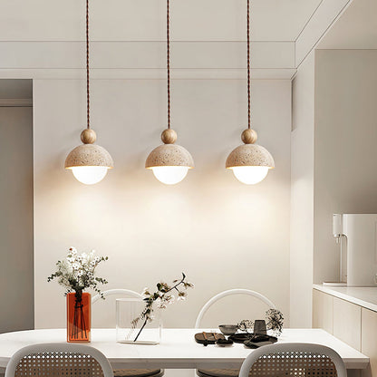 Suspension de plafond élégante avec détails en bois et en verre Ceiling Lamp Electro Paris