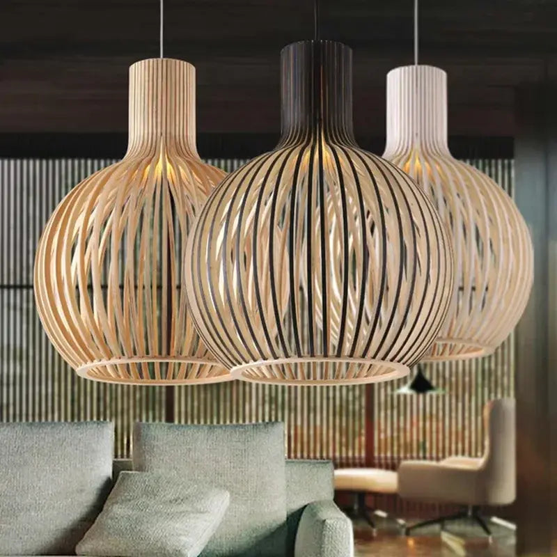 Suspension en Bois Naturel au Design Minimaliste et Chaleureux Ceiling Lamp Electro Paris