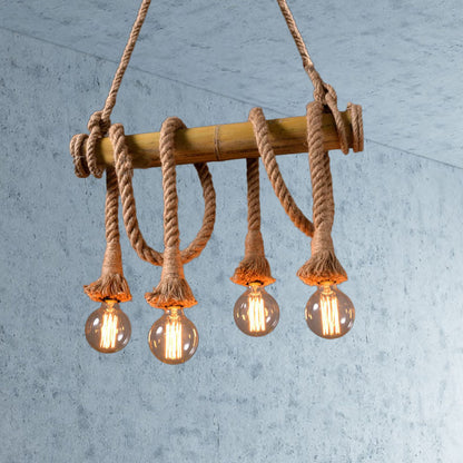 Suspension en Corde Réglable au Style Naturel et Authentique Lampe suspendue Electro Paris 4 Beige A