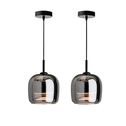 Suspension en Verre Noir Moderne pour Intérieurs Élégants Ceiling Lamp Electro Paris 2 Lumières
