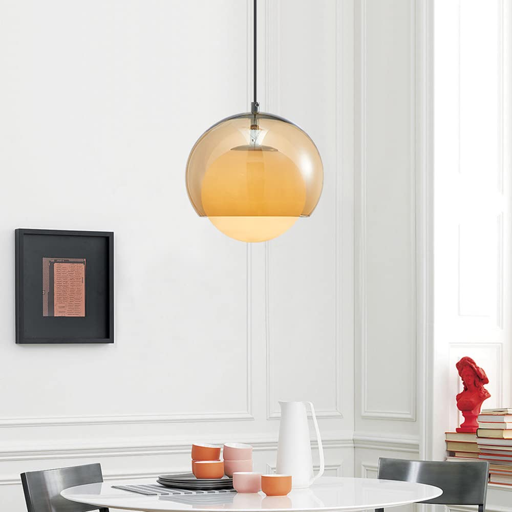Suspension moderne en verre orange – Éclairage Plafonnierpour Salon et Cuisine Luminaires suspendus Electro Paris
