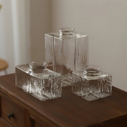 Suspension en Verre Texturé au Design Géométrique Ceiling Lamp Electro Paris