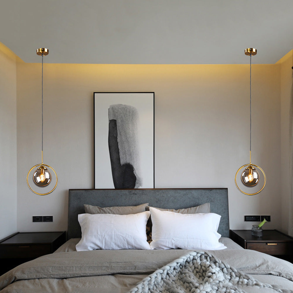 Suspension Moderne avec Cadre Doré – Luminaire en Verre pour Îlot de Cuisine Éclairage Electro Paris