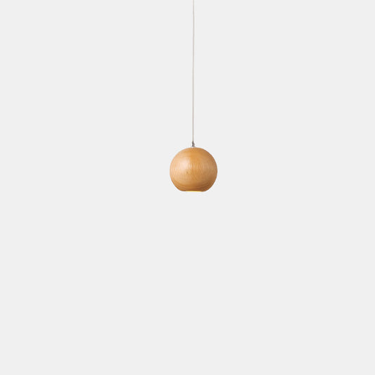 Suspension globe en bois naturel avec longueur de suspension réglable Ceiling Lamp Electro Paris Célibataire