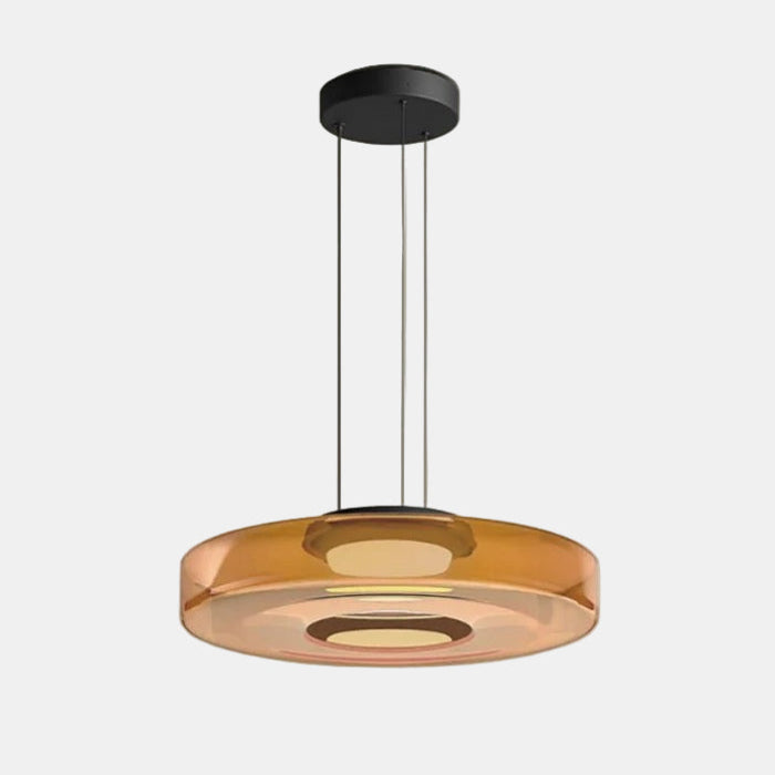 Suspension Élégante en Verre Style Bauhaus pour Intérieurs Modernes Lampe suspendue Electro Paris Ambre 1 Niveau - D25 x H11 cm