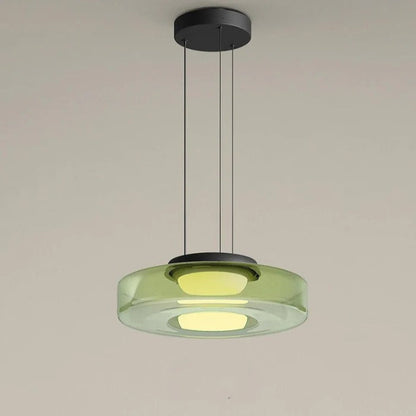 Suspension Élégante en Verre Style Bauhaus pour Intérieurs Modernes Lampe suspendue Electro Paris Vert 1 Niveau - D25 x H11 cm