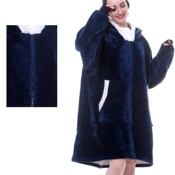 Sweat à Capuche Ample pour un Confort Quotidien bluzy d Electro Paris Bleu zippé