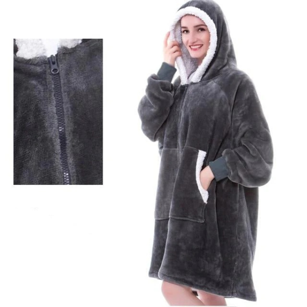 Sweat à Capuche Ample pour un Confort Quotidien bluzy d Electro Paris Gris zippé