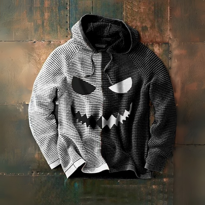 Sweat à Capuche Monstre à Cornes pour Halloween – Pull Costume Doux pour Enfants et Adultes Sweatshirts et hoodies Electro Paris Gris M