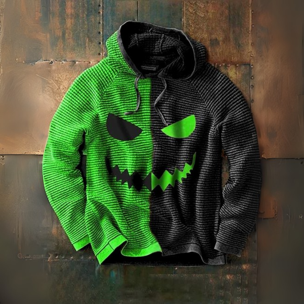 Sweat à Capuche Monstre à Cornes pour Halloween – Pull Costume Doux pour Enfants et Adultes Sweatshirts et hoodies Electro Paris Vert S