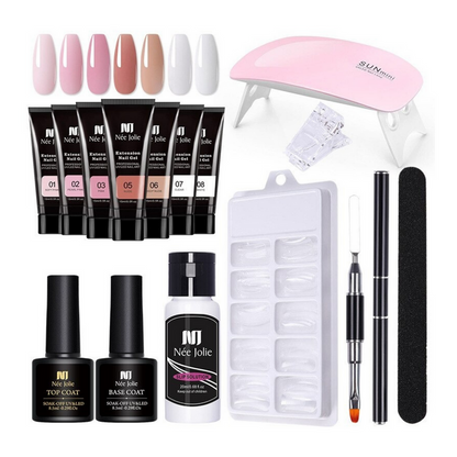 Kit Polygel Pour Ongles Professionnels À Domicile Avec Lampe UV Et Accessoires Complets Pour Créer Des Ongles Parfaits Nail kit Electro Paris