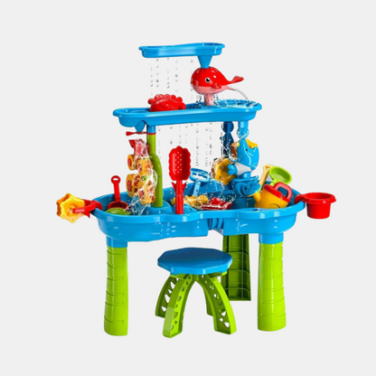 Table de Jeu Sable et Eau 3-en-1 pour Enfants – Table de Jeu Sensoriel d'Extérieur avec Accessoires Tables de sable et d'eau Electro Paris