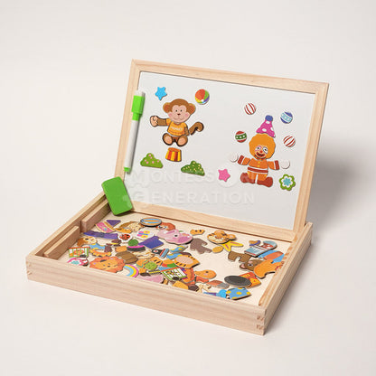 Boîte à Puzzle Magnétique en Bois pour Tout-Petits – Tableau à Dessin Double Face Thème Cirque Jouets éducatifs Electro Paris Default