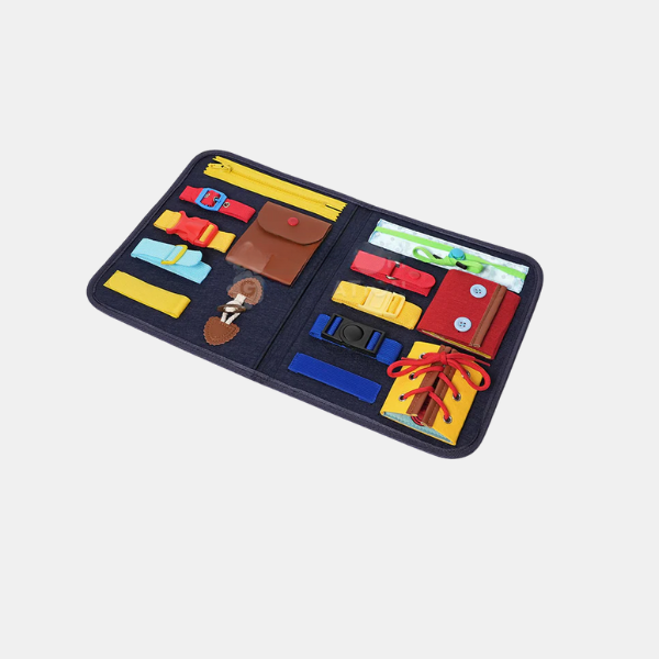 Tableau d'Activités en Bois pour Tout-Petits – Jouet Sensoriel avec Loquets et Engrenages Jouets d'activité Electro Paris