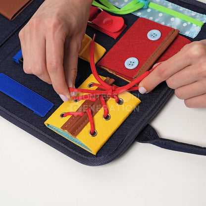 Tableau d'Activités en Bois pour Tout-Petits – Jouet Sensoriel avec Loquets et Engrenages Jouets d'activité Electro Paris