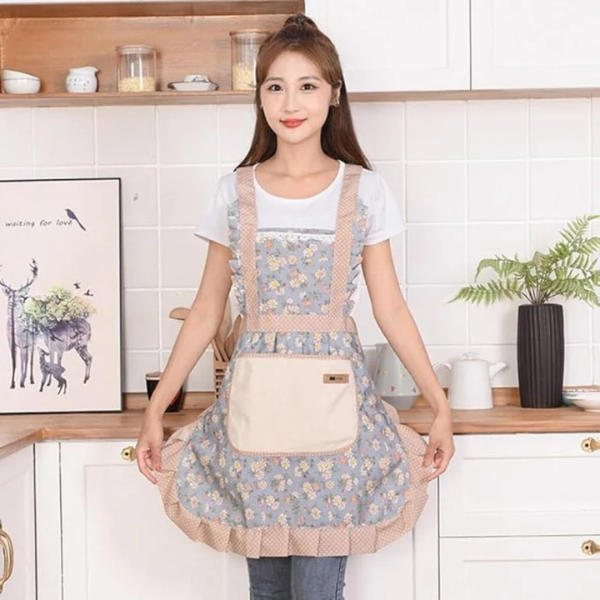 Tablier de Cuisine Imperméable en Coton à Motif Floral Electro Paris