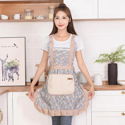 Tablier de Cuisine Imperméable en Coton à Motif Floral Electro Paris